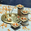 Brass Puja Thali with Clay Diya Set Online