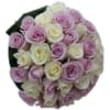 Bridal White and Lilac Roses bouquet Online