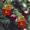 Buy Bright And Merry Red Gift Box Christmas Tree Ornaments - Set Of 4