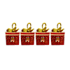 Bright And Merry Red Gift Box Christmas Tree Ornaments - Set Of 4 Online