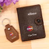 Buy Brown 3-in-1 Diary Pen & Key Chain Gift Set - Customized with Logo & Name