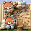Gift Brown, Beige, And Blue Teddy Bear Balloons - Set Of 100