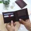 Buy Brown Leather Wallet And Card Holder Set - Personalized