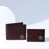 Gift Brown Leather Wallet And Pen Set - Personalized
