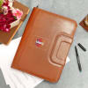 Brown Office Conference Folder with Folding Strap - Customized with Logo & Name Online