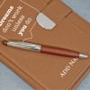 Buy Brown Personalised Diary with Pen