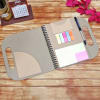 Gift Brown Spiral Notepad with Sticky Notes & Pen- Customized with Logo