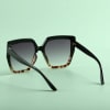 Buy Brown Square Sunglasses with Personalized Case