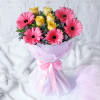 Gift Bunch Of 10 Mix Flowers With Half Kg Pineapple Cake