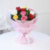 Gift Bunch of 10 Mix Roses with Chocolate Cake (Half Kg)