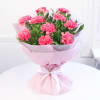 Gift Bunch of 10 Pink Carnations with Teddy & Cadbury Chocolates