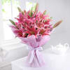Bunch of 10 Pink Oriental Lilies in Tissue Online