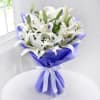 Bunch of 10 White Lilies in Tissue Online