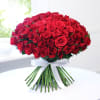 Gift Bunch of 100 Red Roses with One Kg Black Forest Cake