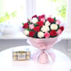 Bunch Of 25 Mix Roses With 16pc Ferrero Rocher Online