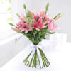 Gift Bunch of 6 Pink Lilies with 16pc Ferrero Rocher