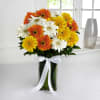Gift Bunch of Assorted 15 Gerberas in a Glass Vase