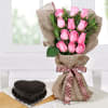 Bunch of Pretty Roses with Cake Online