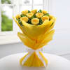 Gift Bunch Of Sunny Yellow Roses With Assorted Chocolates Box