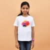 Bura Na Mano Holi Hai Cotton T-Shirt For Girls - White Online