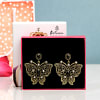 Gift Butterfly Shape Black-Gold Earrings