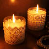 Gift Candles In Decorative Lace Glass (Set of 2)
