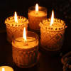 Gift Candles In Decorative Lace Glass (Set of 4)