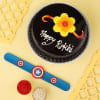 Gift Captain America Rakhi with Truffle cake