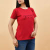Gift Casual Red T-Shirt for Women