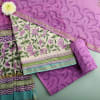 Chanderi Block Print Suit Set - Lilac Online