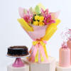 Charlotte Lush Blooms With Chocolate Cake Online