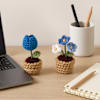 Gift Charming Blue Crochet Blooms Duo