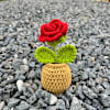 Gift Charming Handcrafted Crochet Rose Pot
