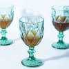 Shop Checked Chalice Wine Goblets - Green - Set Of 4