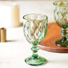 Checked Chalice Wine Goblets - Green - Set Of 4 Online