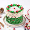 Cheerful Christmas Wreath Cream Cake (600 Grams) Online