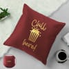 Chill Here Velvet Cushion - Personalized - Maroon Online