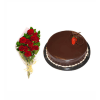 Chocolate Cake with Dozen Red Roses Online