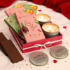 Chocolate Hamper Tray with Personalized Jar Candles Online
