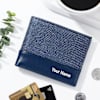 Shop Classic Genuine Leather Personalized Blue Wallet Set