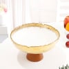 Gift Classic Gold and White Ceramic Bowl With Wooden Stand