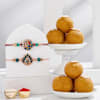 Classic Peacock Rakhi And Besan Laddoos Combo Online