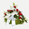 Classic wreath with decoration - white and red Online