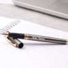 Shop Classy Grey And Gold Personalized Pens (Set of 2)