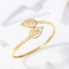 Gift Classy Leaf-Shaped CZ Bracelet for Women