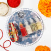Gift Classy Pearl Embellished Tikka Thali Set For Bhai Dooj