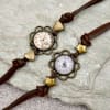 Gift Clock Design Couple Bracelet Set