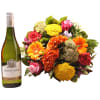 Colorful bouquet with groot geluk white Online