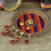 Shop Colorful Fabric Work Karwa Chauth Thali Set