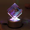 Gift Colorful Personalized Rotating Crystal Cube with LED